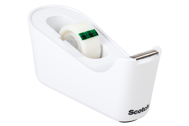Dévidoir Scotch C18 blanc + 1 rouleau ruban Magic 19mmx33m