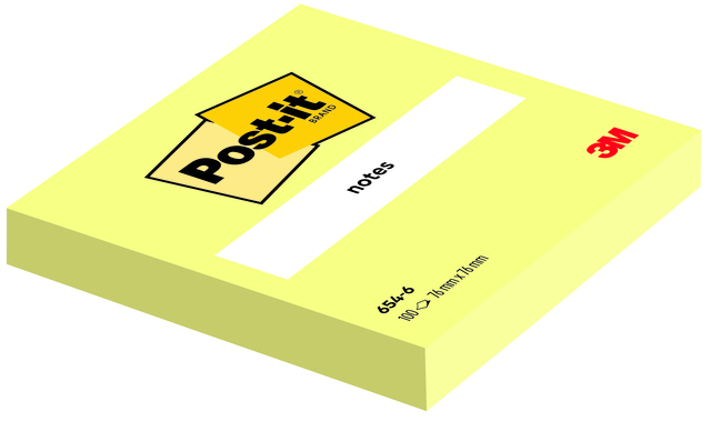 Bloc-mémos 3M Post-it 6820 76x76mm Notes jaune canari