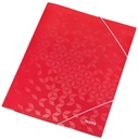 Chemise à élastique Leitz WOW A4 3 rabats rouge