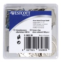 Attache-coins Westcott aluminium argenté boîte 100 pièces