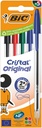 Balpen Bic Cristal medium assorti blister à 5 stuks
