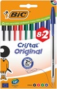 Stylo bille BIC Cristal Medium bleu blister 8 + 2 gratuits