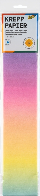 Papier crépon Folia 250x50cm Arc-en-ciel 10 couleurs