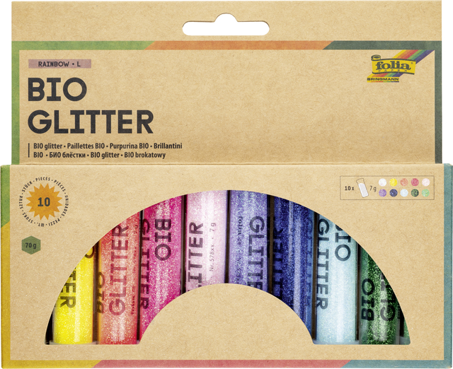 Poudre paillettes Folia Rainbow 7g 10 couleurs
