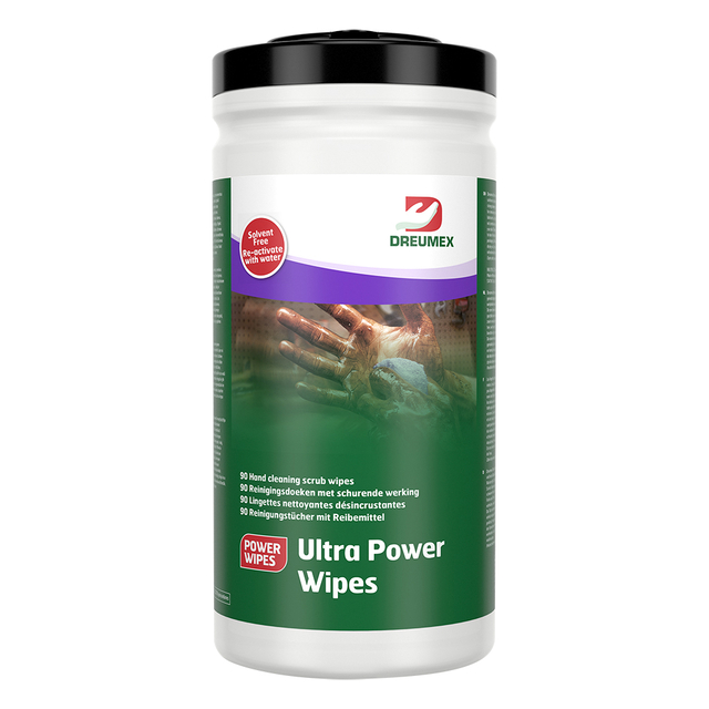 Lingette nettoyante Dreumex Ultra Power Wipes tube 90 pièces blanc