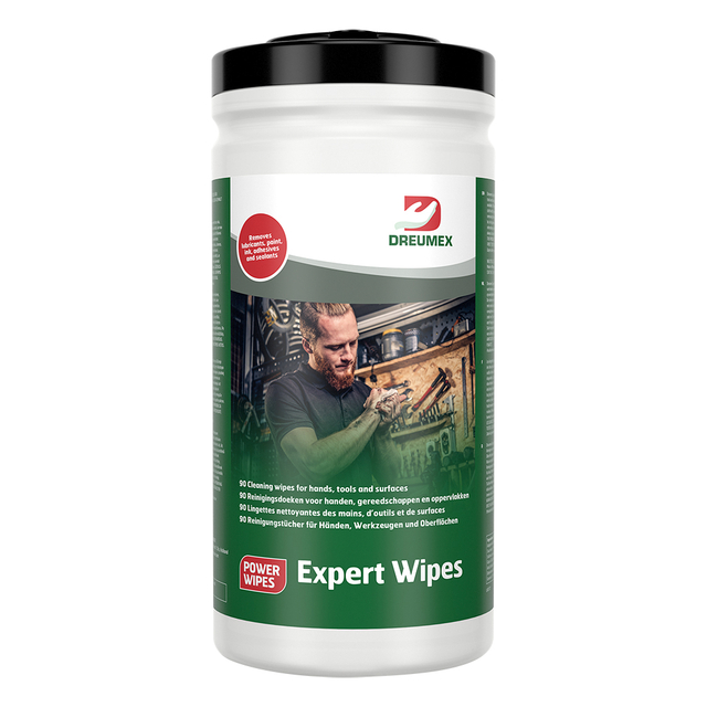 Reinigingsdoek Dreumex Expert Wipes bus 90 stuks wit