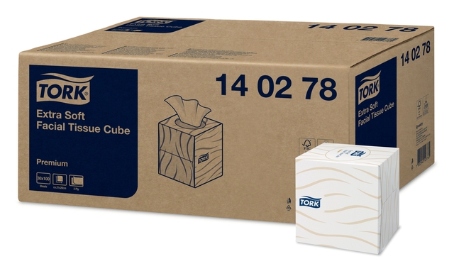 Mouchoirs Tork Premium 140278 Cube 2 épaisseurs blanc 100 feuilles