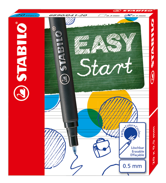 Recharge roller STABILO EASYoriginal Fin bleu boîte 20 pièces