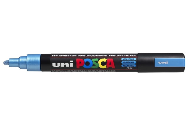 Paintmarker Uni POSCA PC5M medium metallic blauw