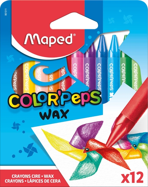 Crayons de cire Maped Color'Peps Was set 12 couleurs