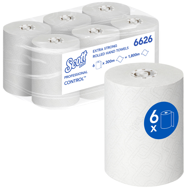 Handdoekrol Scott Control 1-laags 300m wit 6626