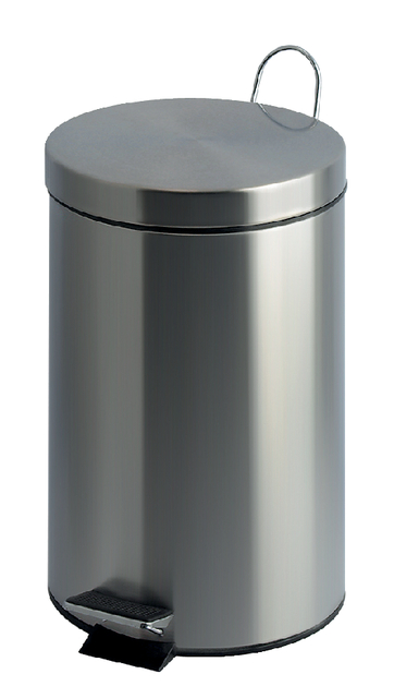 Poubelle à pédale V-part 20L inox mat