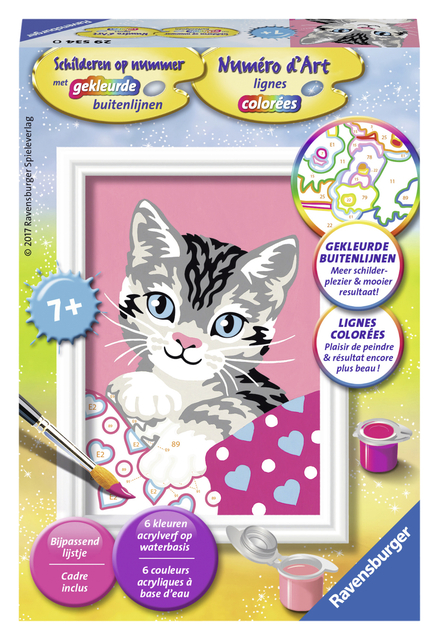 Numéro d'Art - Lignes colorées Chaton