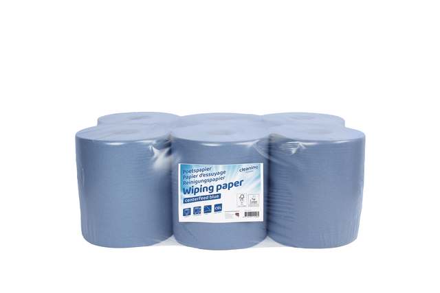Papier d'essuyage Cleaninq M2 1 épaisseur 6x 300m bleu