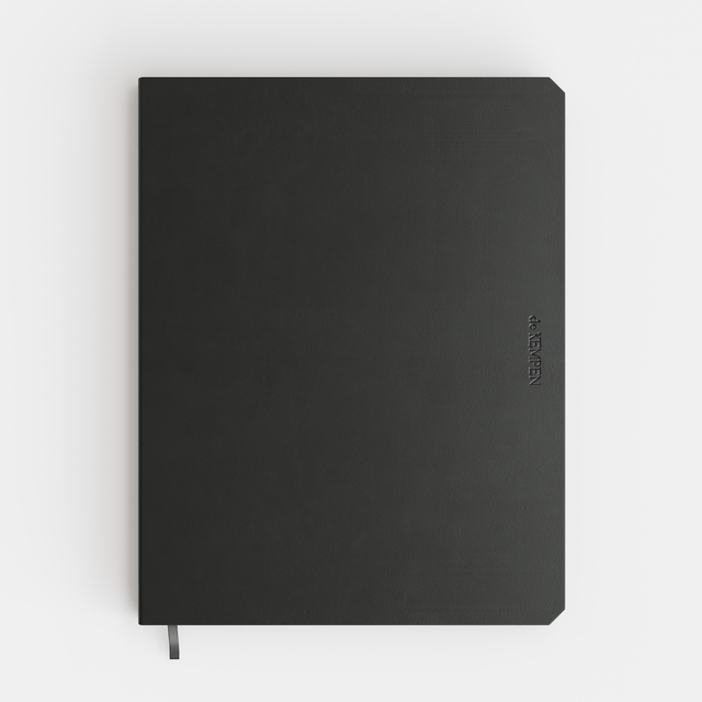 Notitieboek de KEMPEN Ashblack 171x220mm blanco 192 pag 90gr zwart
