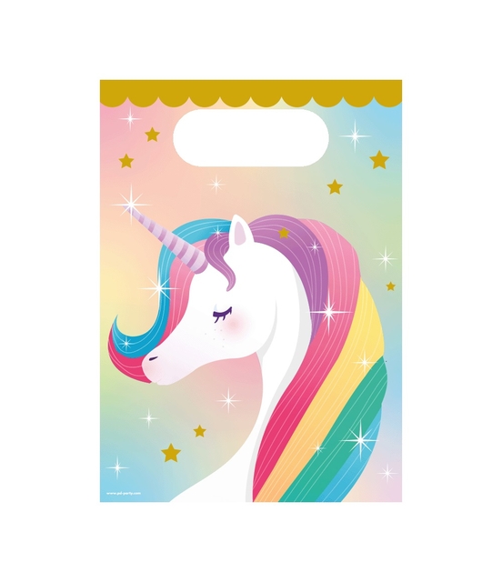 Sachet cadeau Licorne papier 23x16,5cm 6 pièces
