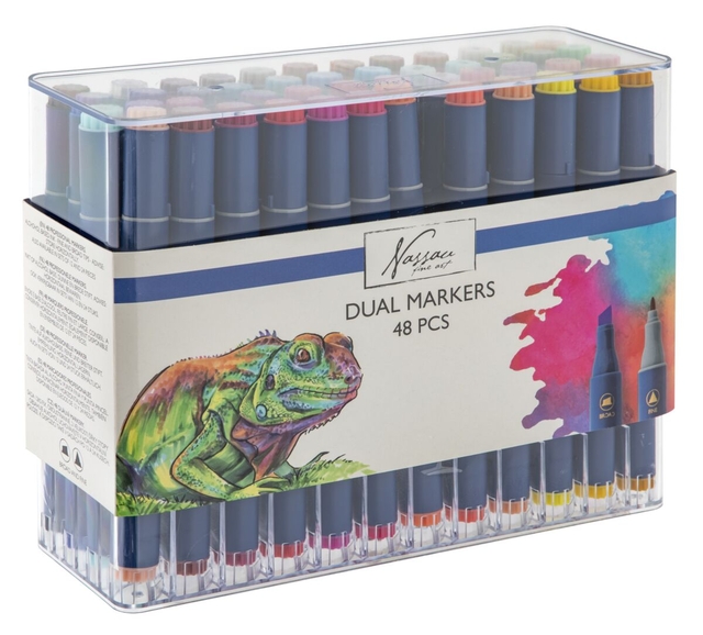 Marqueur à alcool Nassau Arts pointe duo set 48 couleurs