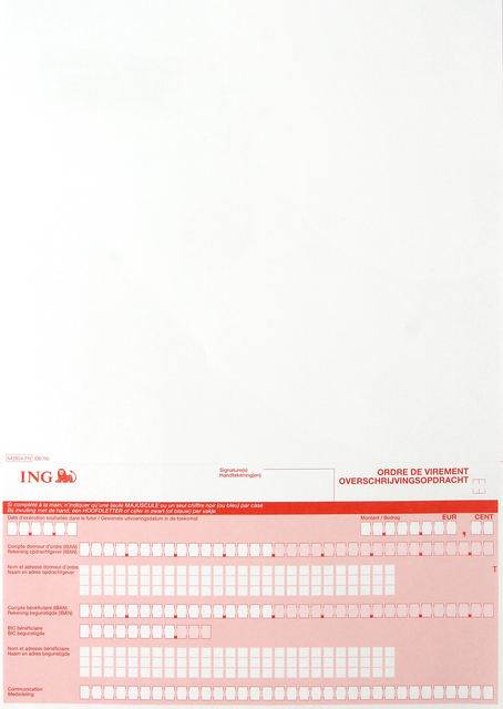 Sepa overschrijvingen ING A4 FN 2000 stuks