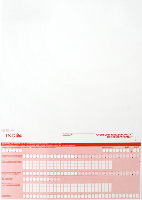 Mandat Sepa ING A4 NF 2000 pièces