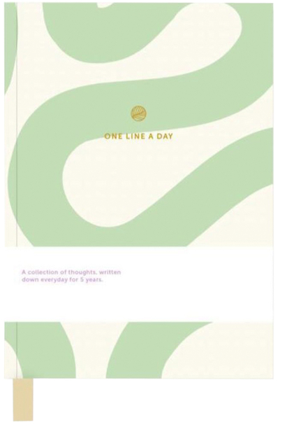 Carnet de notes One Line A Day Flow vert/blanc Journal-A