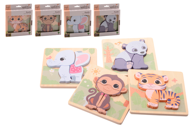 Jouéco The Wildies Family puzzel 4 ass