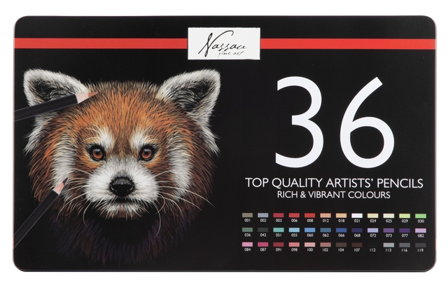 Kleurpotloden Nassau fine art assorti blik à 36 stuks