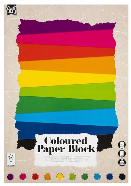 Carton Hobby CarftID 24x34cm 120-220g 20 feuilles 10 couleurs