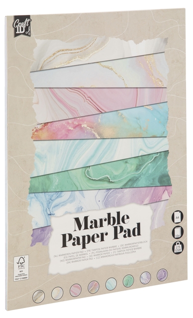 Carton Hobby CarftID A4 175g marbré 16 feuilles
