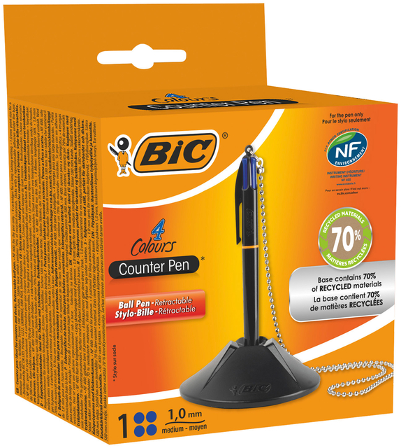 Stylo bille de comptoir BIC avec chaîne Medium noir