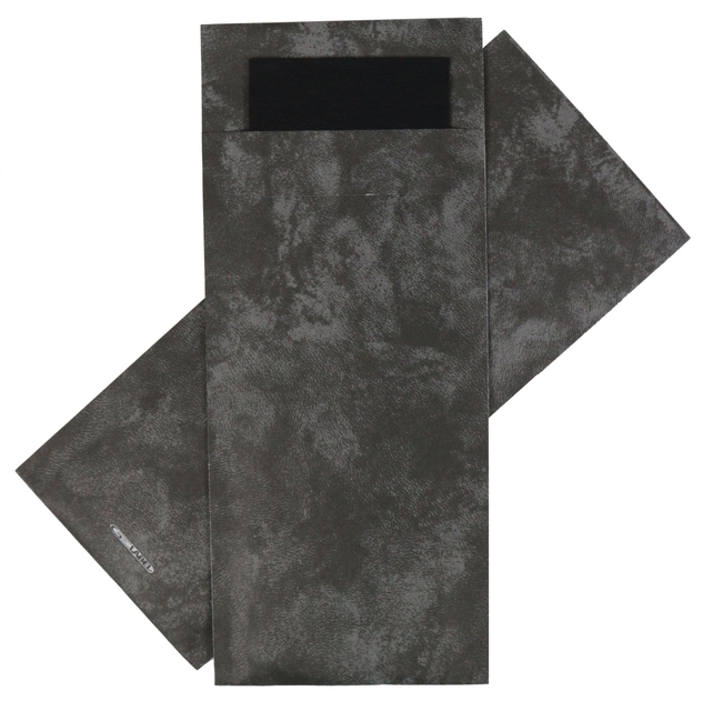 Pochette à couverts IEZZY 190x85mm anthracite marbré serviette noire 500pcs