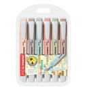 Markeerstift STABILO Swing cool nature colors assorti 6 stuks