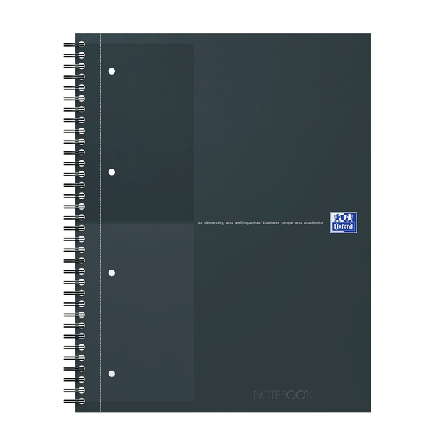 Cahier à spirale Oxford International Notebook A4+ ligné 160 pages noir