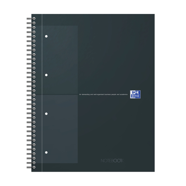 Cahier à spirale Oxford International Notebook A4+ carreau 5x5mm 160 pages noir