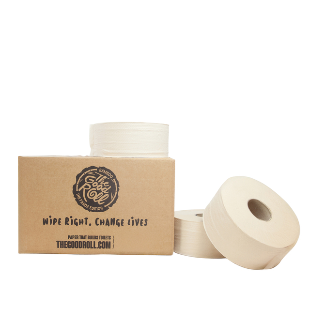 Papier toilette The Good Roll Jumbo petit bambou 2 épaisseurs 18x 180m naturel