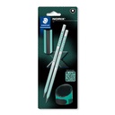 Potlood Staedtler Norix HB zwart-groen blister à 2 stuks