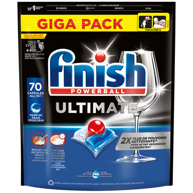 Tablette lave-vaisselle Finish Ultimate Regular 70 pièces