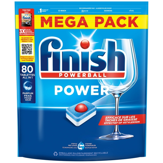 Tablette lave-vaisselle Finish All-in-one Power Regular 80 pièces