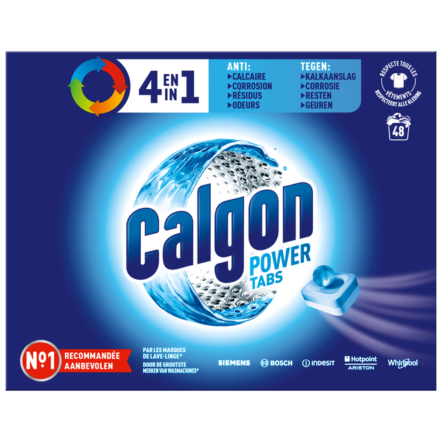 Tablette de nettoyage pour lave-linge Calgon 4-en- 48 pièces