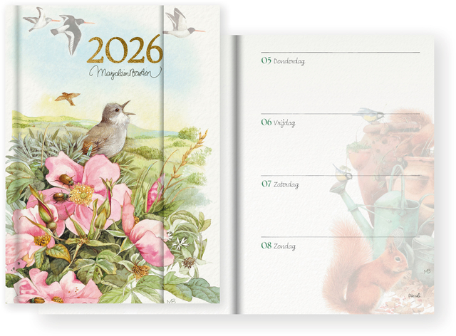 Agenda 2026 Marjolein Bastin 7 jours/ 2 pages fermeture magnétique