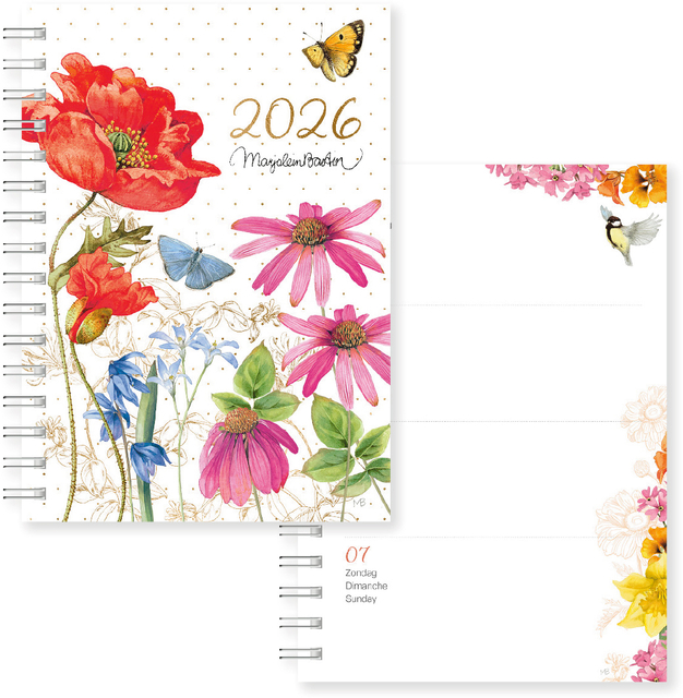 Agenda 2026 Marjolein Bastin bloemen 7dagen/2pagina's