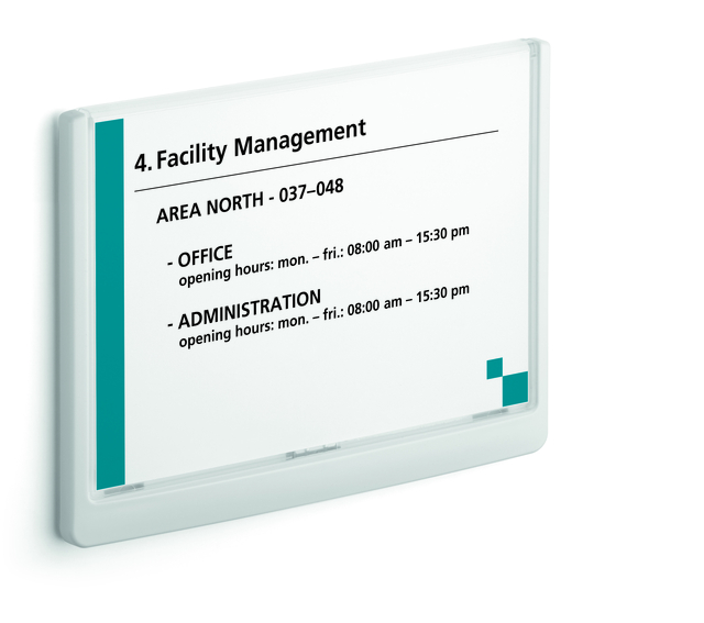 Plaque de porte Durable Click Sign A5 paysage blanc