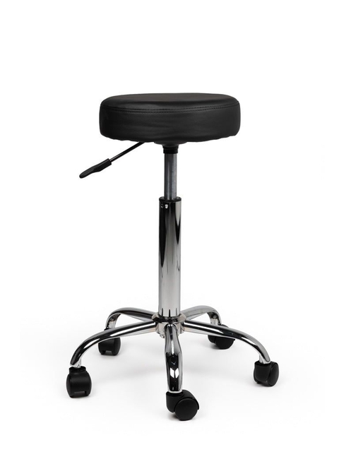 Tabouret kruk Office standaard met gasveer harde wielen zw