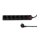 Multiprise BRASQ 6 prises 5 mètres noir