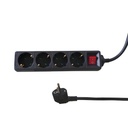 Stekkerdoos BRASQ 4 voudig 5 meter zwart