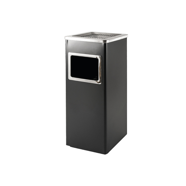 Poubelle avec cendrier BRASQ 16L AT600 noir