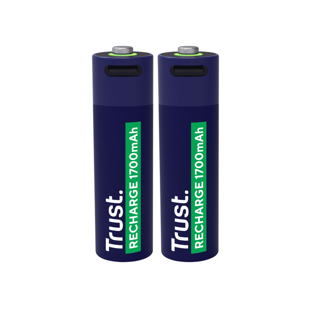 Batterij Trust USB-C oplaadbaar AA 2 stuks