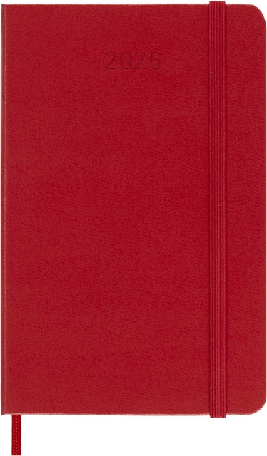 Agenda 2026 Moleskine Planner Weekly 12 mois 7 jours/1 page Pocket CR Scarlet red