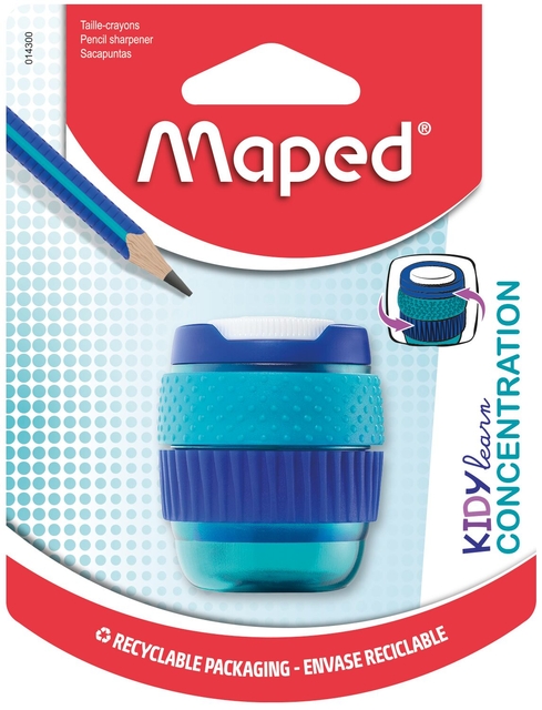 Taille-crayon Maped Kidy Learn Concentration 1 trou bleu