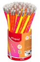 Potlood Maped Neon met gum pot à 72 stuks assorti