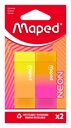 Gomme Maped Neon set 2 pièces assorti